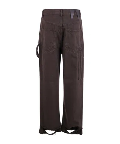 Darkpark Loose Fit Denim Carpenter Trousers In Brown