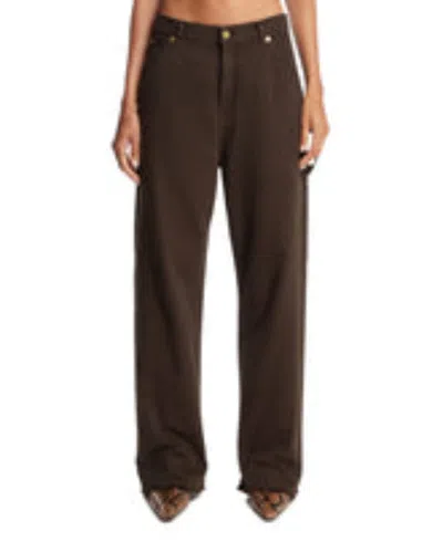 Darkpark Loose Fit Denim Carpenter Trousers In Brown