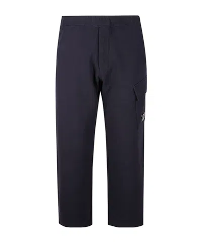 C.p. Company Straight-leg Blue Trousers With Cargo Pocket In Black