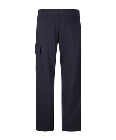 C.p. Company Straight-leg Blue Trousers With Cargo Pocket In Black