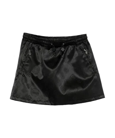 Casablanca Drawstring Patterned Mini Skirt In Black
