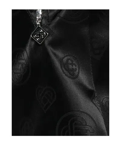 Casablanca Drawstring Patterned Mini Skirt In Black