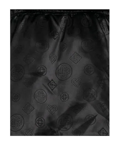 Casablanca Drawstring Patterned Mini Skirt In Black