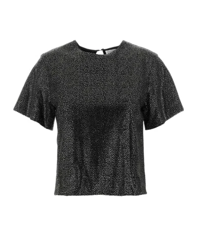 Giuseppe Di Morabito Embellished Metallic Short Sleeves Blouse In Black