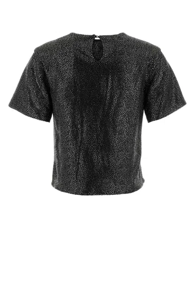 Giuseppe Di Morabito Embellished Metallic Short Sleeves Blouse In Black