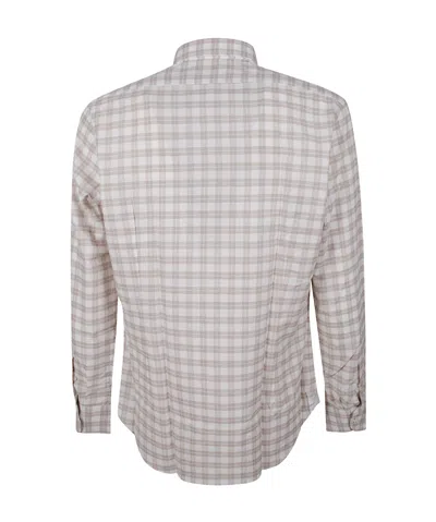 Eleventy Long-sleeved Button-up Shirt With Classic Collar In Gray