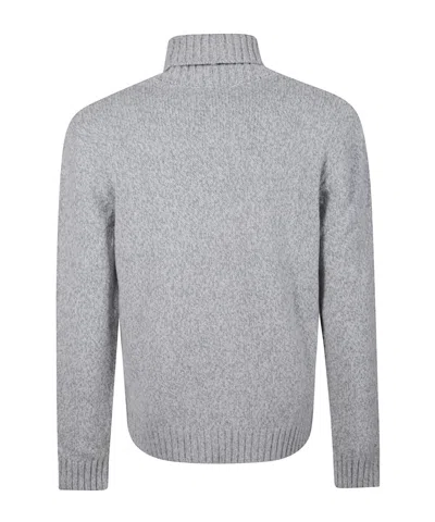 Eleventy Heathered Grey Sweater With Argyle Pattern In Gray