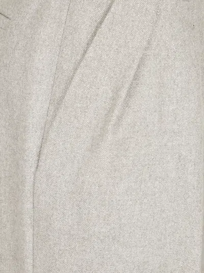 Antonelli Tailored High-waisted Trousers With Pleated Front And Textured Finish In White