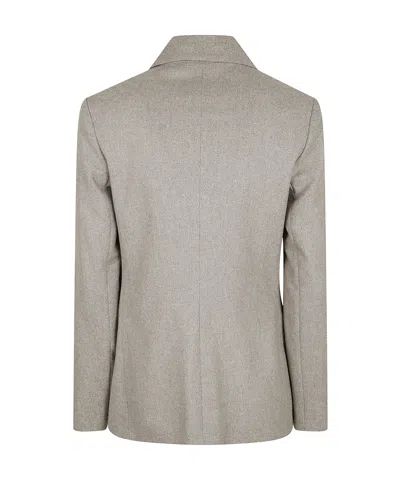 Antonelli Tailored Double-breasted Wool Blend Jacket With Notched Lapel In Gray