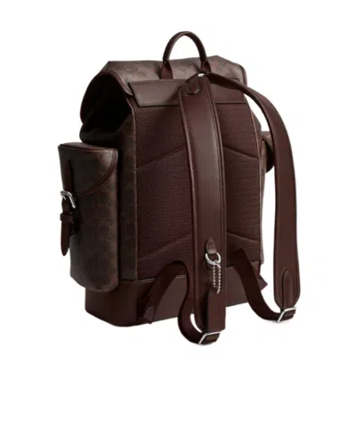 Coach Hitch Backpack In Signature Canvas In Brown