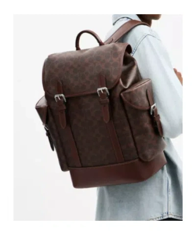 Coach Hitch Backpack In Signature Canvas In Brown