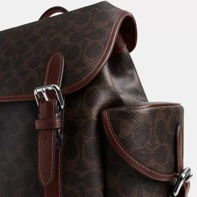 Coach Hitch Backpack In Signature Canvas In Brown
