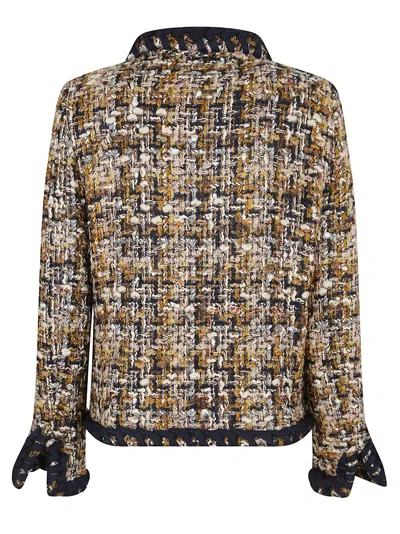 Etro Double-breasted Tweed Jacket In Multi