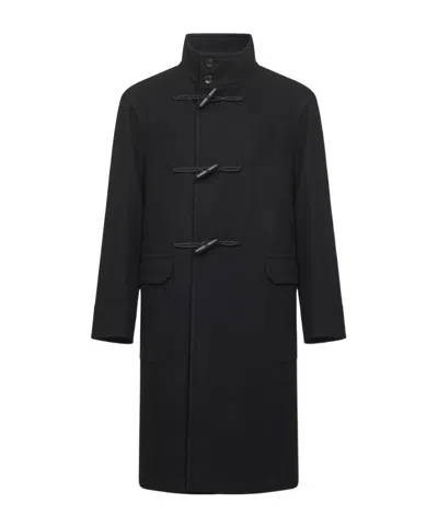 Tagliatore Toggle-front Wool Coat In Black