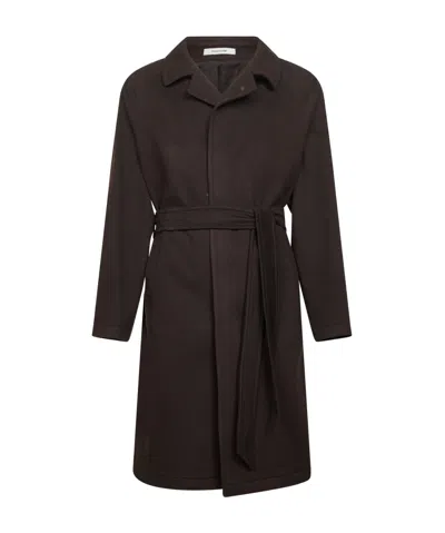 Tagliatore Long-sleeved Coat In Black