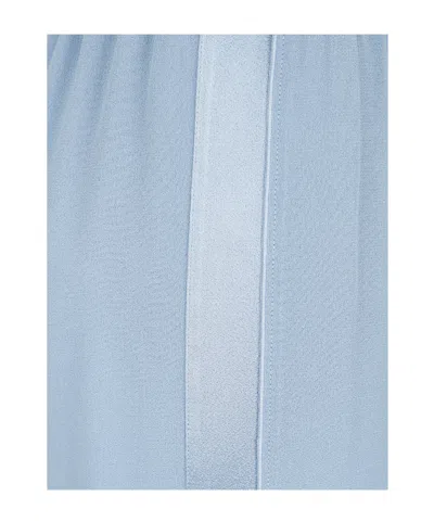 Forte Forte Relaxed-fit Blue Trousers With Straight Leg Design And Subtle Sheen In Blue