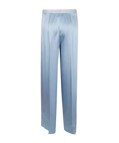 Forte Forte Tailored Blue Trousers With Subtle Pleats And Smooth Finish In Blue