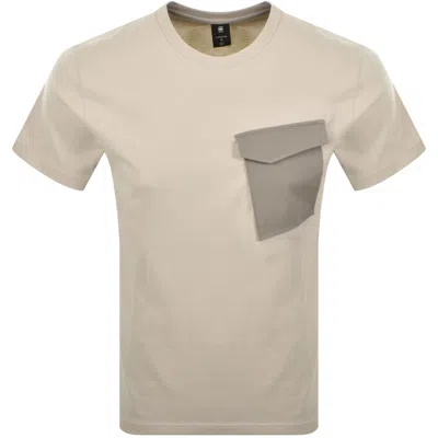G-star Pocket T Shirt Beige In Neutral