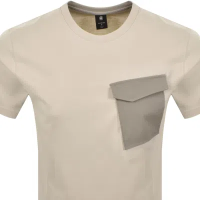 G-star Pocket T Shirt Beige In Neutral