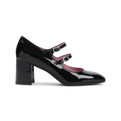 Carel Paris Alice Mary Jane Black Patent Leather Pumps In Multi