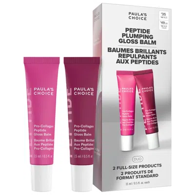 Paula's Choice Peptide Plumping Gloss Balm Duo Gift Set For Hydrated, Fuller Lips 0.5/15 In Transparent