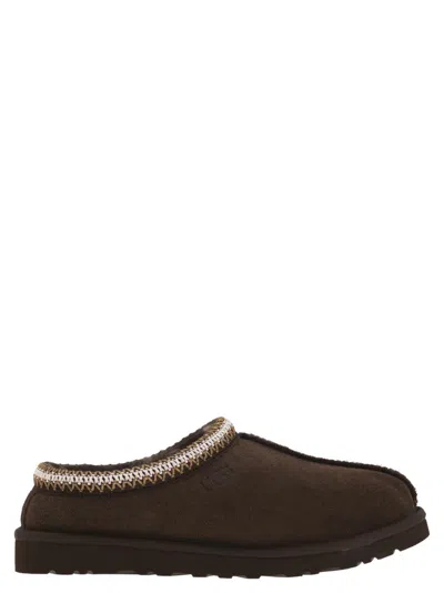 Ugg Suede Leather Slip-on Slipper With Plush Interior In Brown