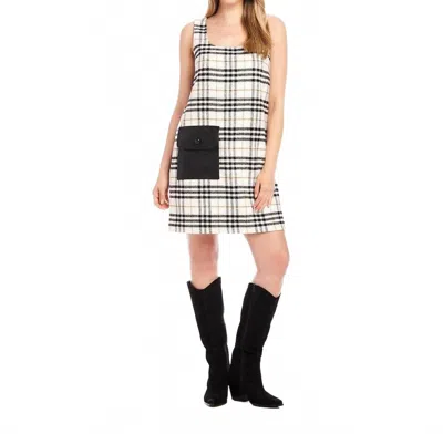 Karen Kane Plaid Shift Mini Dress In Cream In White