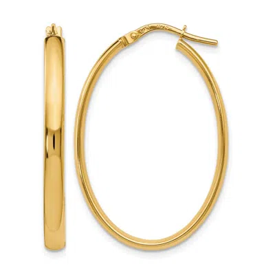 Diamond2deal 10k Yellow Gold Oval Shape Hoop Earrings In Gold