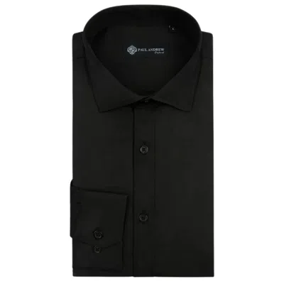 Paul Andrew Classic Dress Shirt Double Cuff Cutaway Collar Formal Business Office Weddings In Black