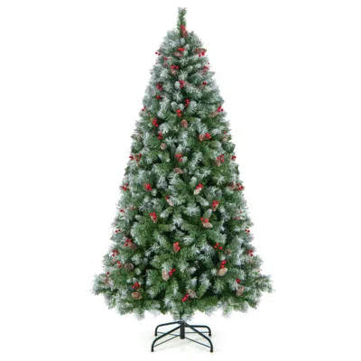 Breebe Hinged Christmas Tree With Pvc Branch Tips And Warm White Led Lights In Green