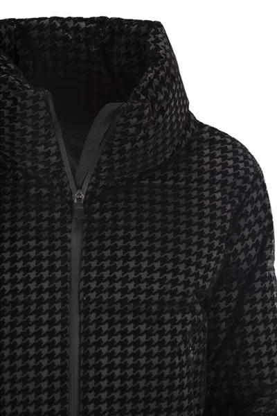 Herno Tech Pied De Poule And 2 Layer Windstopper Cape In Black