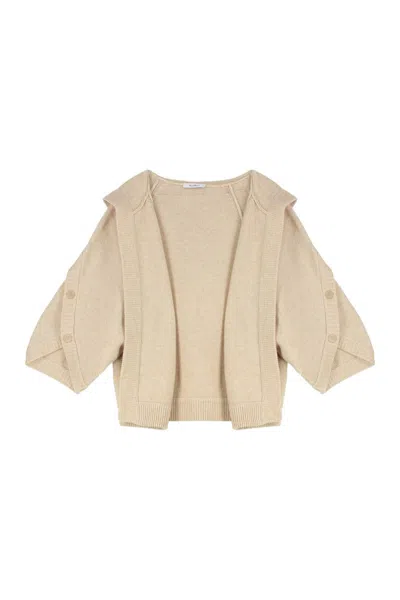Max Mara Wool And Cashmere Cardigan In Neutral