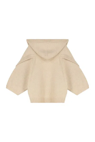 Max Mara Wool And Cashmere Cardigan In Neutral