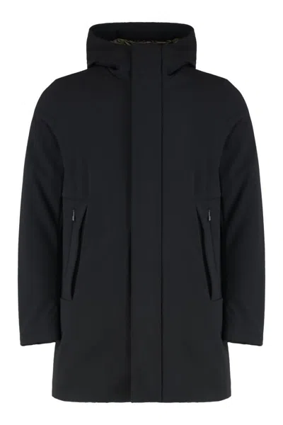 Rrd Eskimo Jacket In Technical Fabric With Hood In Black