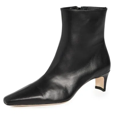 Staud Leather Wally Ankle Boots 55 In Black
