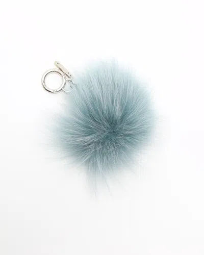 Fendi Fox Mink Fur Vitello Flamingo Mini Bag Bug Charm In Blue