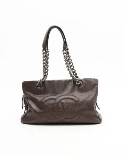Pre-owned Chanel Cc Chain Caviar Handbag