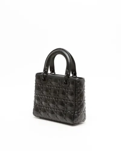 Dior Christian  Lady  Diamond Bag In Black