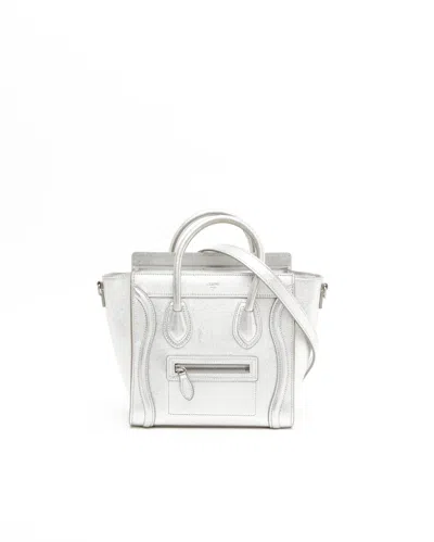 Celine Céline Nano Luggage Bag In Silver