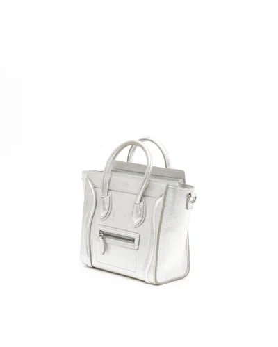 Celine Céline Nano Luggage Bag In Silver