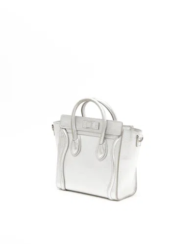 Celine Céline Nano Luggage Bag In Silver