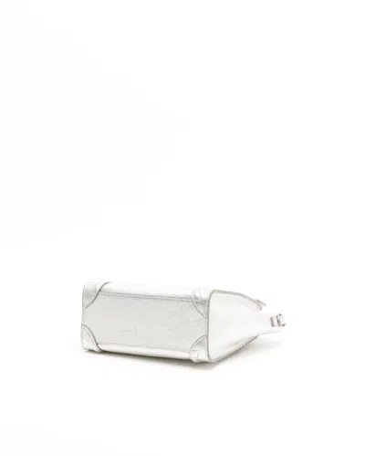 Celine Céline Nano Luggage Bag In Silver