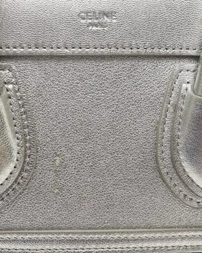 Celine Céline Nano Luggage Bag In Silver