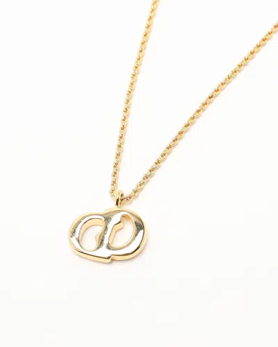 Dior Christian  Cd Logo Necklace In Gold