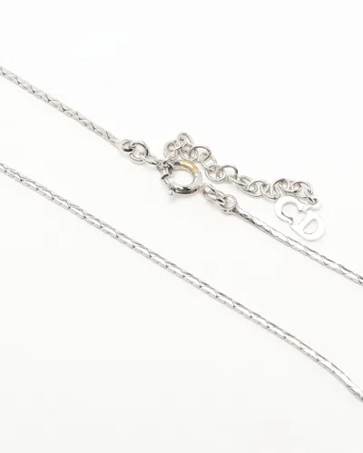 Dior Christian  Rhinestone Necklace In Silver