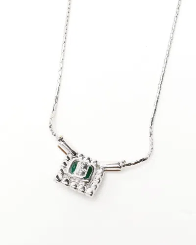 Dior Christian  Rhinestone Necklace In Silver
