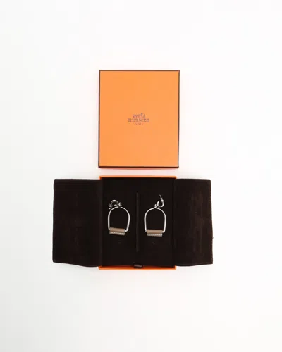 Pre-owned Hermes Hermès Heritage Equestre Etrier Earrings