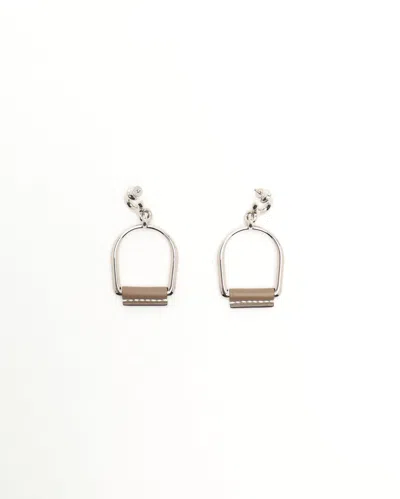 Pre-owned Hermes Hermès Heritage Equestre Etrier Earrings
