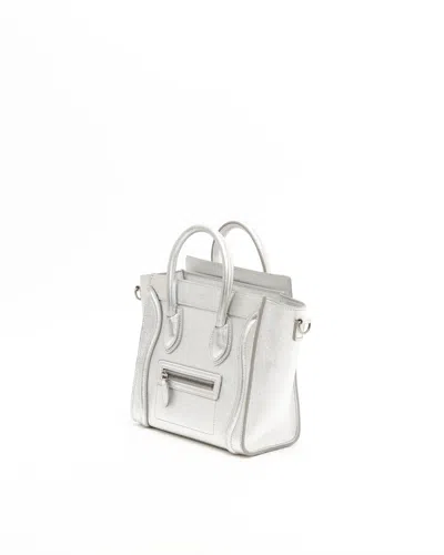 Celine Céline Nano Luggage Bag In Silver