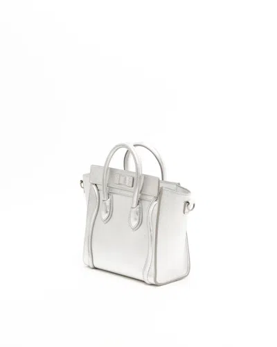 Celine Céline Nano Luggage Bag In Silver